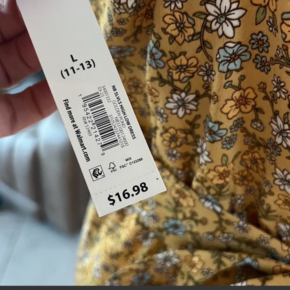 Floral Dark Yellow Dress - Picture 3 of 3